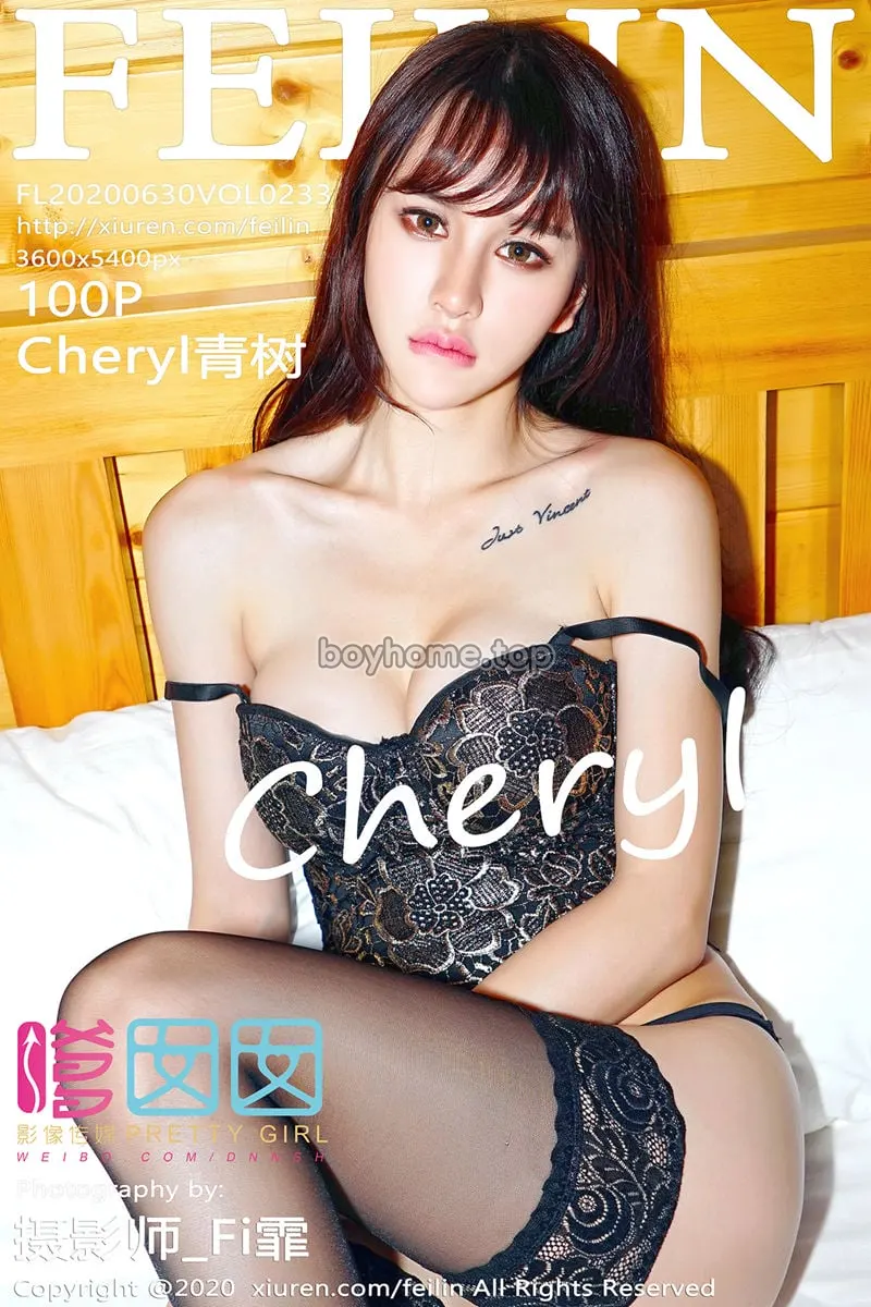 [FeiLin嗲囡囡] Vol.233 嫩模Cheryl青树泳池边性感比基尼+私房黑丝主题完美诱惑写真