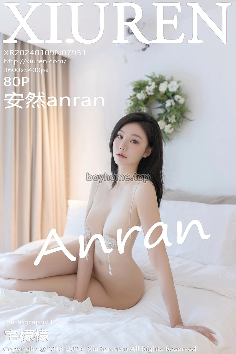 [XiuRen秀人网] No.7931 模特安然anran性感白色轻透薄纱情趣服露火辣身材遮点诱惑写真