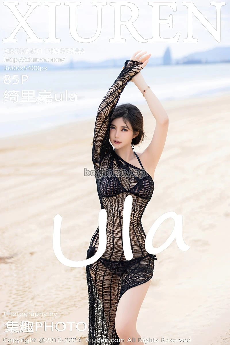 [XiuRen秀人网] No.7988 女神绮里嘉ula黑色薄纱长裙+黑色情趣服饰秀曼妙身姿诱惑写真