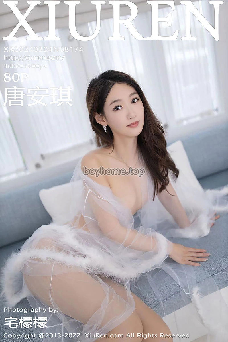 [XiuRen秀人网] No.8174 模特唐安琪私房性感薄透白纱裙配白丝袜秀曼妙身姿撩人诱惑写真