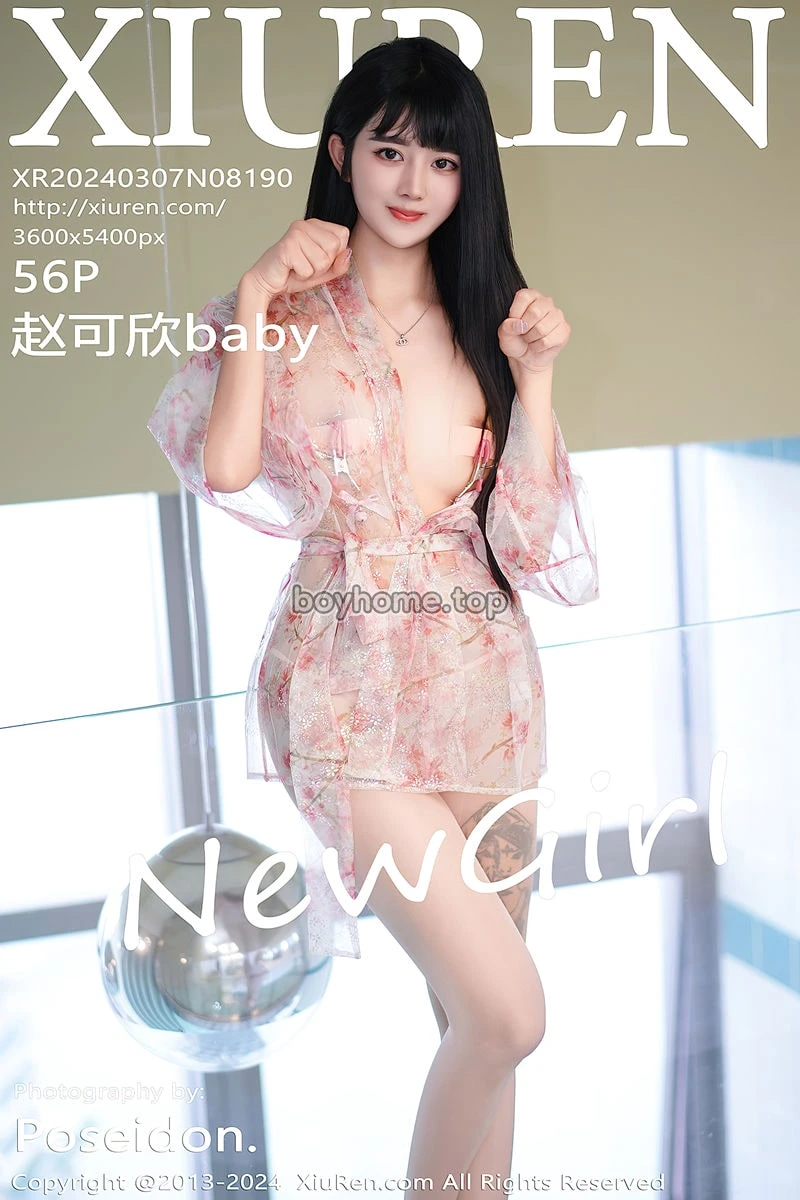 [XiuRen秀人网] No.8190 新人模特赵可欣baby性感轻透花色情趣睡裙配超薄肉丝诱惑写真