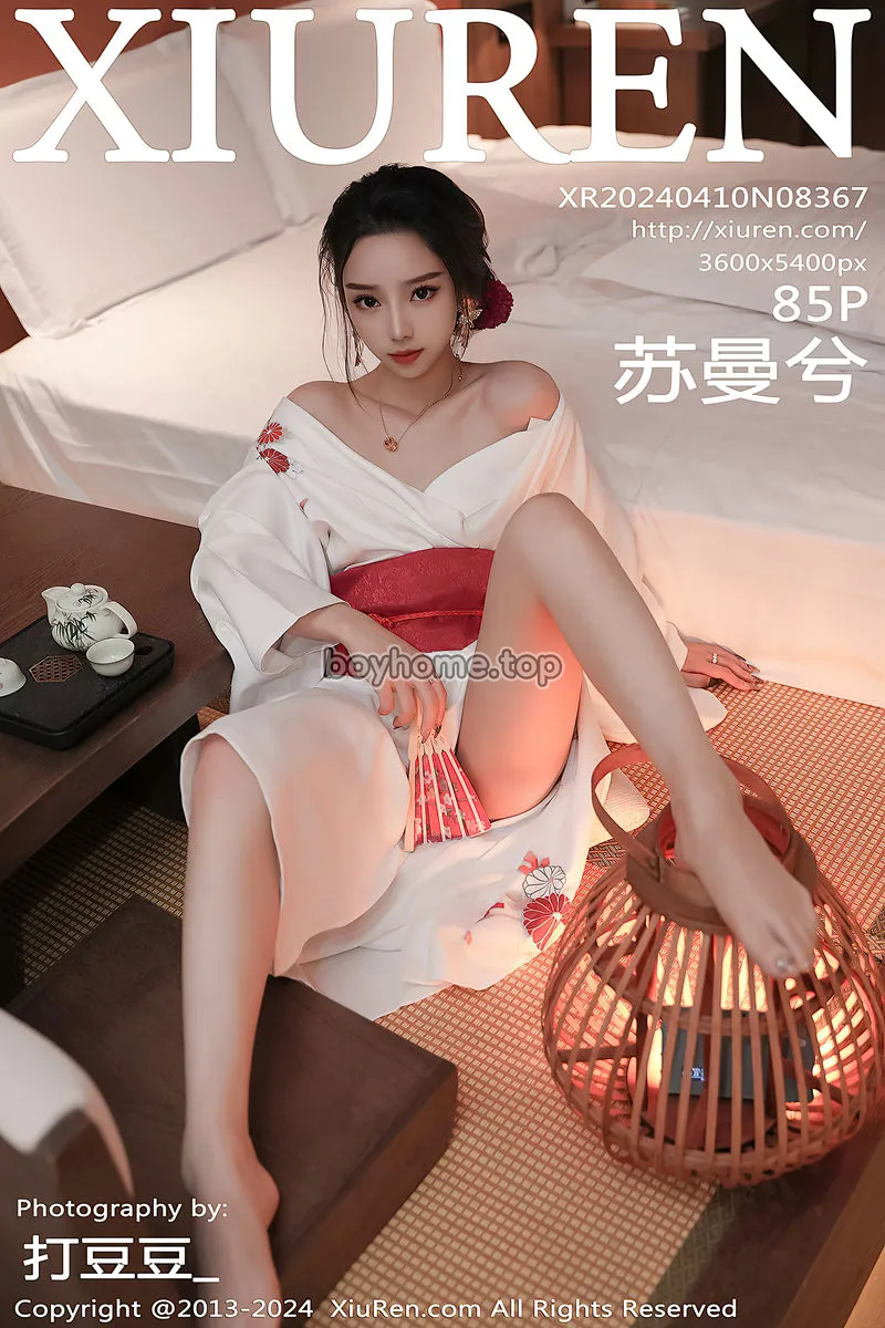 [XiuRen秀人网] No.8367 模特苏曼兮宾馆场景性感白色日系和服半撩秀翘臀美腿诱惑写真
