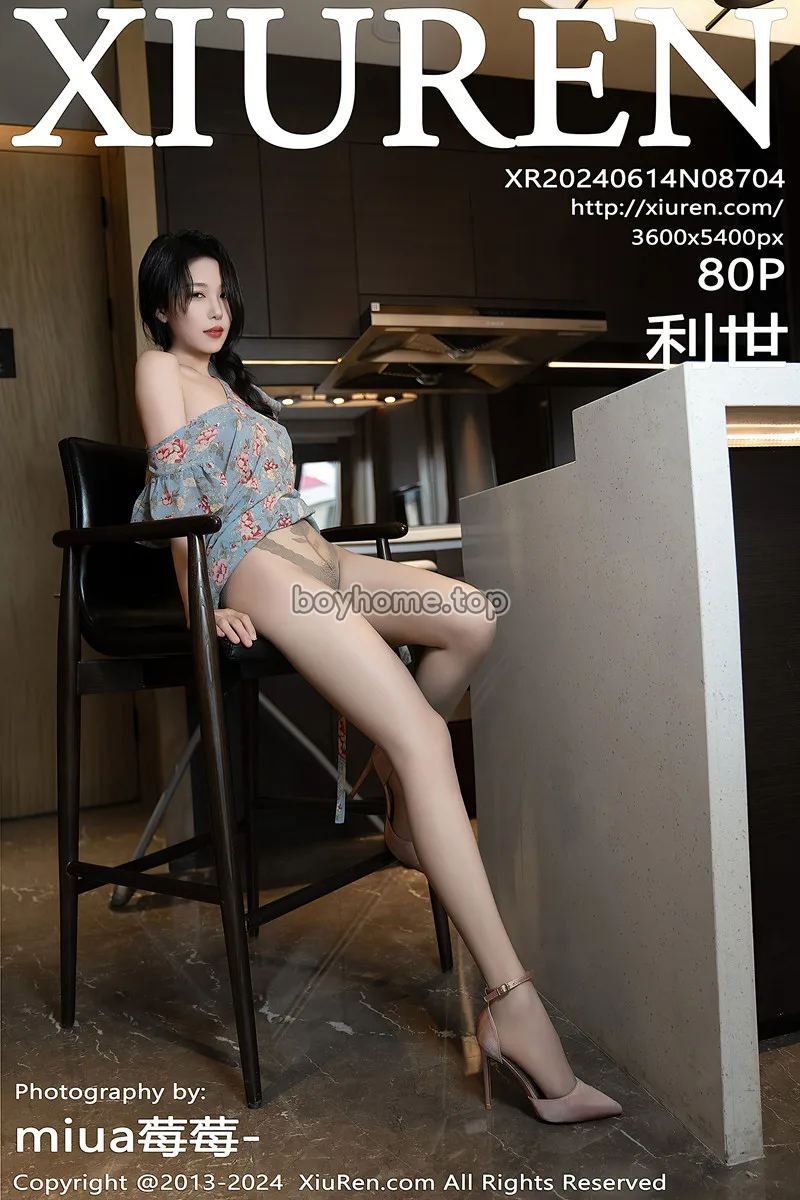 [XiuRen秀人网] No.8704 模特利世性感花纹图案连衣短裙配超薄肉丝秀曼妙身姿诱惑写真