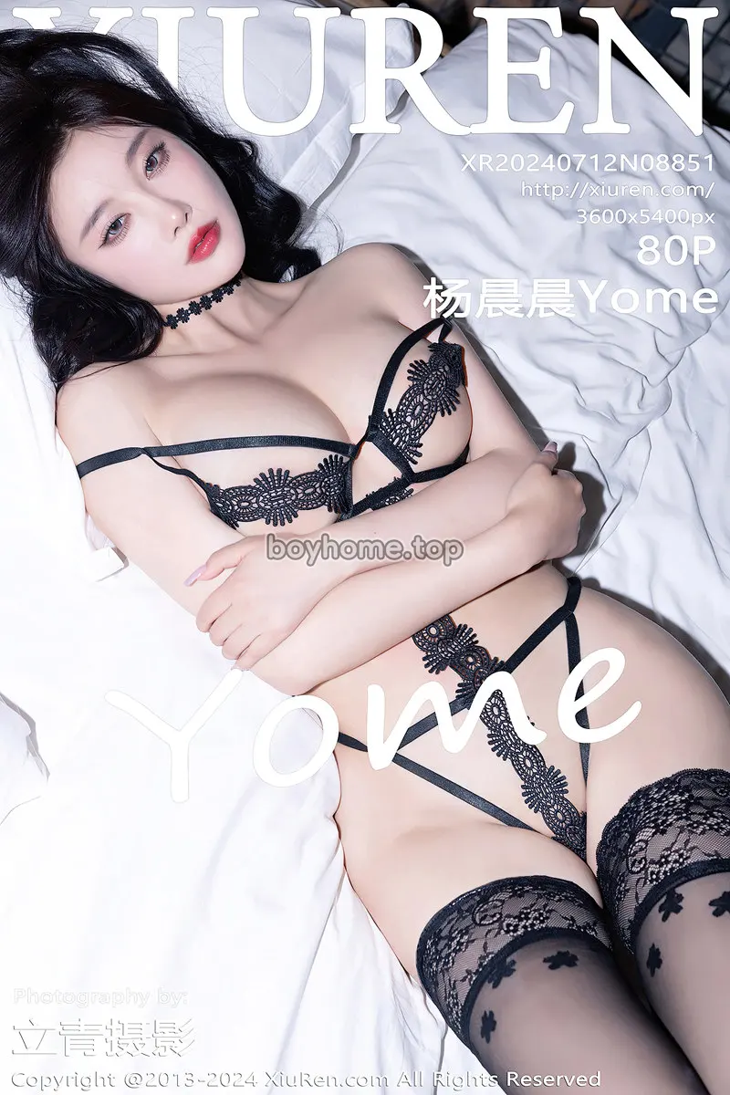 [XiuRen秀人网] NO.8851 女神杨晨晨Yome性感黑色礼裙+黑色情趣服饰秀完美身材诱惑写真