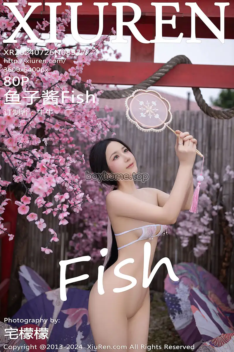[XiuRen秀人网] NO.8927 模特鱼子酱Fish性感白色轻透连衣裙露白色情趣内衣迷人诱惑写真