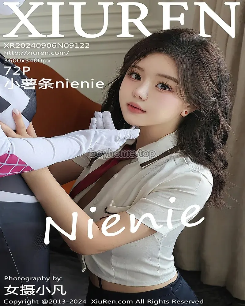 [XiuRen秀人网] NO.9122 模特小薯条nienie性感JK制服露黑色情趣内衣秀惹火身材诱惑写真