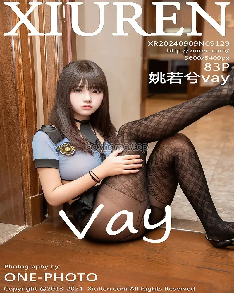 [XiuRen秀人网] NO.9129 模特姚若兮vay性感蓝色情趣制服配超薄黑丝秀惹火身材诱惑写真