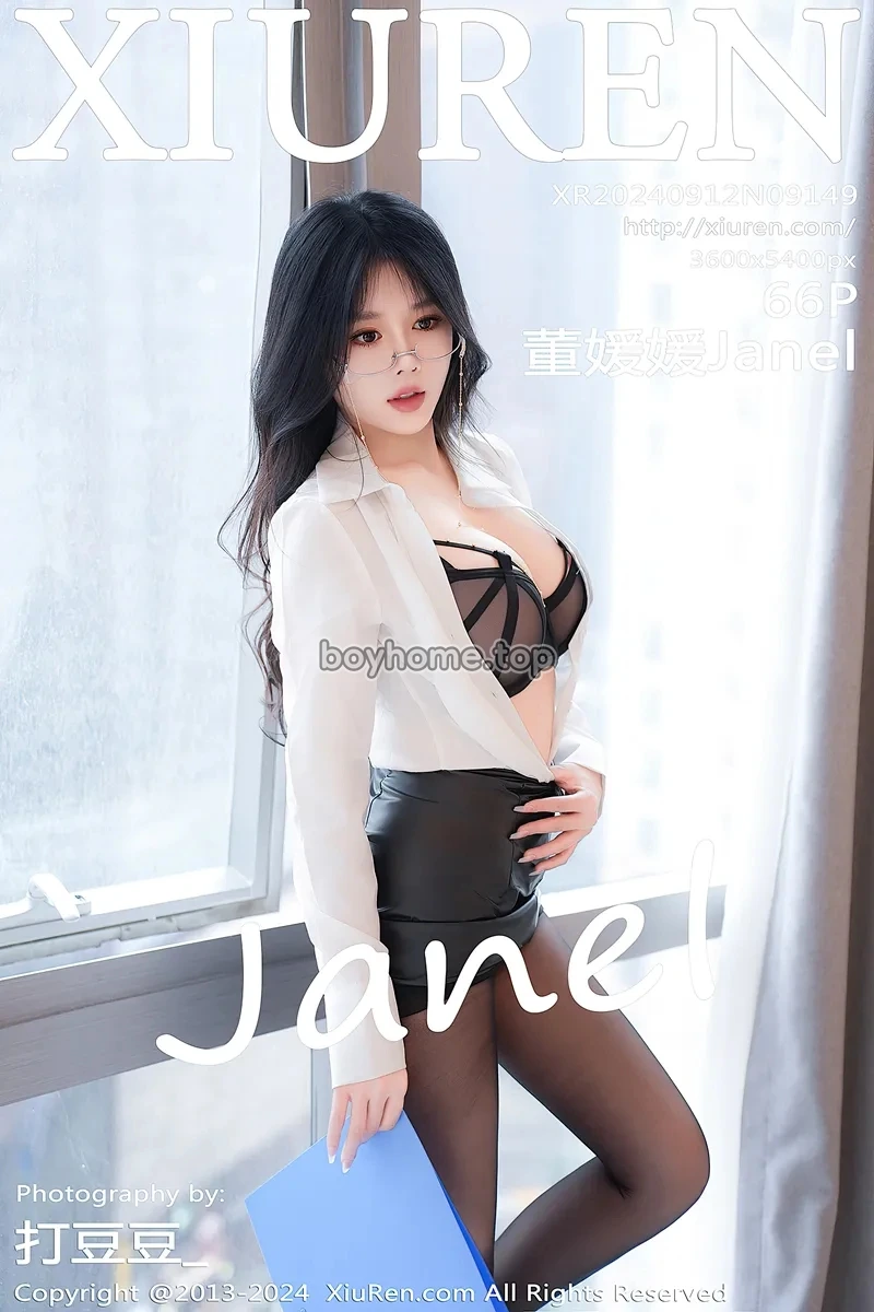 [XiuRen秀人网] NO.9149 模特董媛媛Janel性感白色OL服饰配超薄无内黑丝秀翘臀诱惑写真