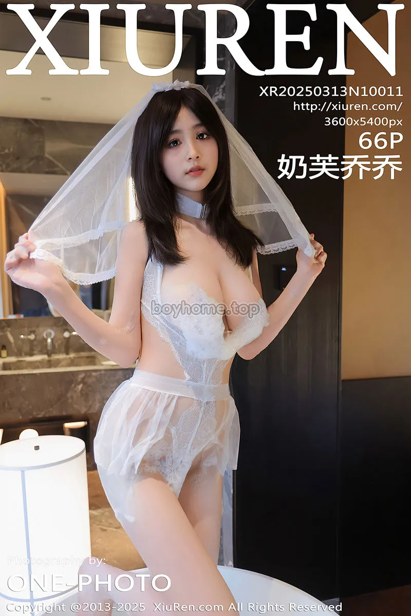 [XiuRen秀人网] NO.10011 模特奶芙乔乔性感白色婚纱露白色蕾丝内衣秀凹凸身材诱惑写真