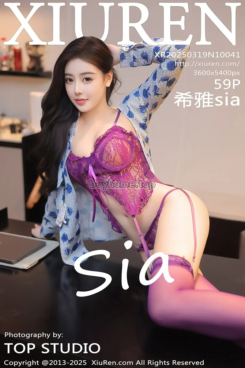 [XiuRen秀人网] NO.10041 模特希雅sia性感空姐制服露紫色情趣内衣秀丰腴身材完美诱惑写真