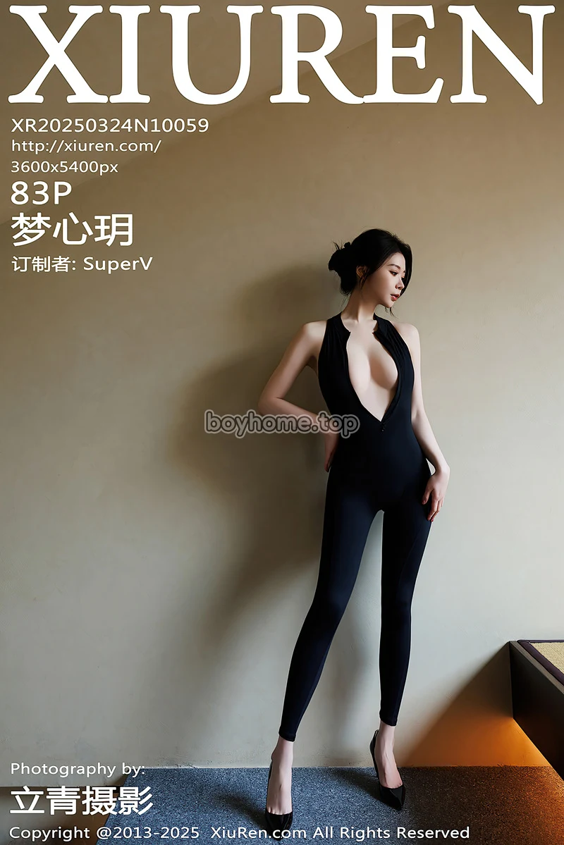 [XiuRen秀人网] NO.10059 模特梦心玥性感黑色情趣内衣配黑丝吊袜秀高挑曼妙身姿诱惑写真